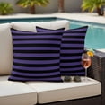 thumbnail image 4 of Purple Black Striped Outdoor Waterproof Pillow Covers, Halloween Vintage Modern Stripes Decorative Square Throw Pillowcase Sofa Cushion Sham for Patio/Couch/Chair, 18"x18" 2 Pack, 4 of 8