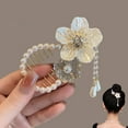 thumbnail image 6 of Fvsianol Lady Ponytail Claw Hair Clip Flower Long Tassel Camellia Hair Claw Hair Pin Hair Decoration for Women, 6 of 8