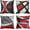 Red and Grey, variant on Set of 4 Throw Pillow Covers Modern Abstract Red Stripes Gray Black White Acrylic Bold Grey Decorative Pillow Cases Home Decor Square 18x18 Inches Pillowcases