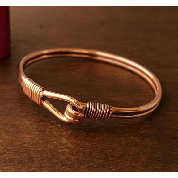 Pure Copper Adjustable Open Cuff Bracelet, Handmade Minimalist Bangle for Women