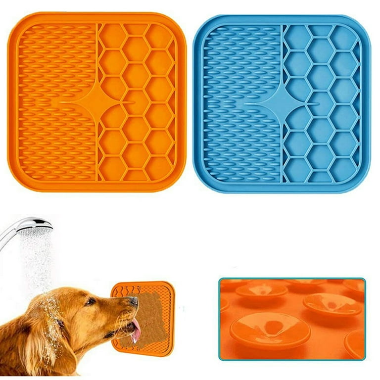 Dog Licking pad Mat, 2 Pack Pet Slow Feed Treat Mat for Dog,Soother,  Boredom and Anxiety Reducer, Pet Slow Feed Pad,Pet IQ Treat Mat, Dog Puzzle  Toys,Perfect for Yogurt, Peanut Butter 