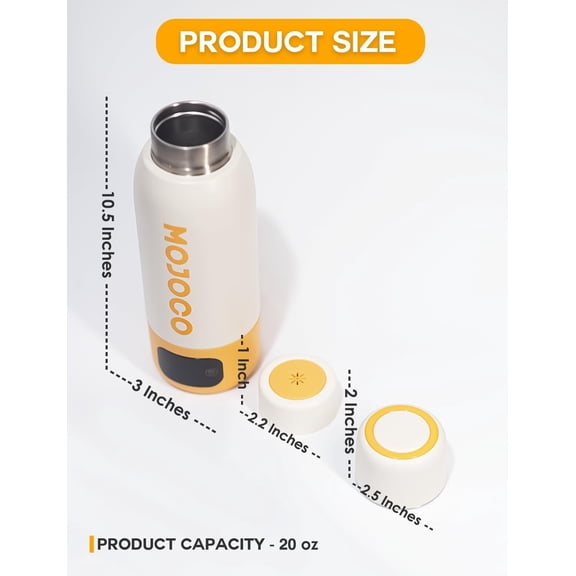 Mojoco Portable Travel Kettle - 20oz Double Wall Vacuum Insulated Stainless Steel Kettle for Coffee, Tea - Leak Proof Portable Small Water Boiler for RV, Camping