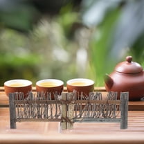 LOLIPPYY Small Picket Fence for Garden Bamboo Brown Handcrafted 1Pack