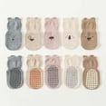 thumbnail image 2 of COUVER Unisex Baby Non Slip Grip Ankle Socks with Non Skid Soles for Infants Toddlers Kids Boys Girls, Cartoon Animals, 1-3T, 5 Pairs, 2 of 6