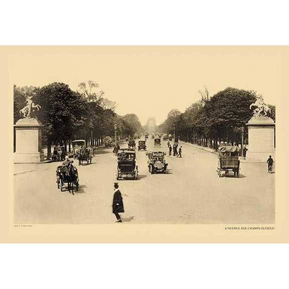 Avenue of the Champs-Elysees (Elysian Fields)- Fine Art Canvas Print (20" x 30")