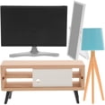 thumbnail image 1 of 1 Set Miniature Doll House Furniture Tv Dressing Mirror Tv Cabinet Desk Lamp Model, 1 of 8