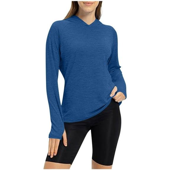 DHFJKG Long Sleeve Shirts For Women With Thumb Hole Raglan Sleeve Hooded Fitness Lightweight Pullover Training Running Yoga Workout Cozy Tops