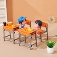 thumbnail image 3 of 4 Sets Miniature School Desk and Chair Model Dollhouse Classroom Decor Mini Furniture Set Realistic Dollhouse School Accessories, 3 of 6