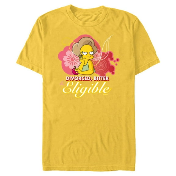 The Simpsons Edna Krabappel Divorced Bitter Eligible Retro - Short Sleeve Blended T-Shirt for Adults - Customized-Yellow