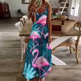thumbnail image 3 of Flamingo Pattern Design Sleeveless Dress Woman Fashion Long Dresses Women's Summer Suit Dress 2025, 3 of 7