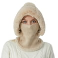 thumbnail image 3 of Dyfzdhu Women Knitted Warm Hat Scarf Fashionable Versatile Beige, 3 of 4