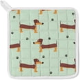 thumbnail image 3 of Dreamtimes Oven Mitts and Pot Holders with Chef Apron 3Pcs Set Cartoon Dachshund Dog Non Slip Heat Resistant Gloves for Baking Cooking BBQ, 3 of 7