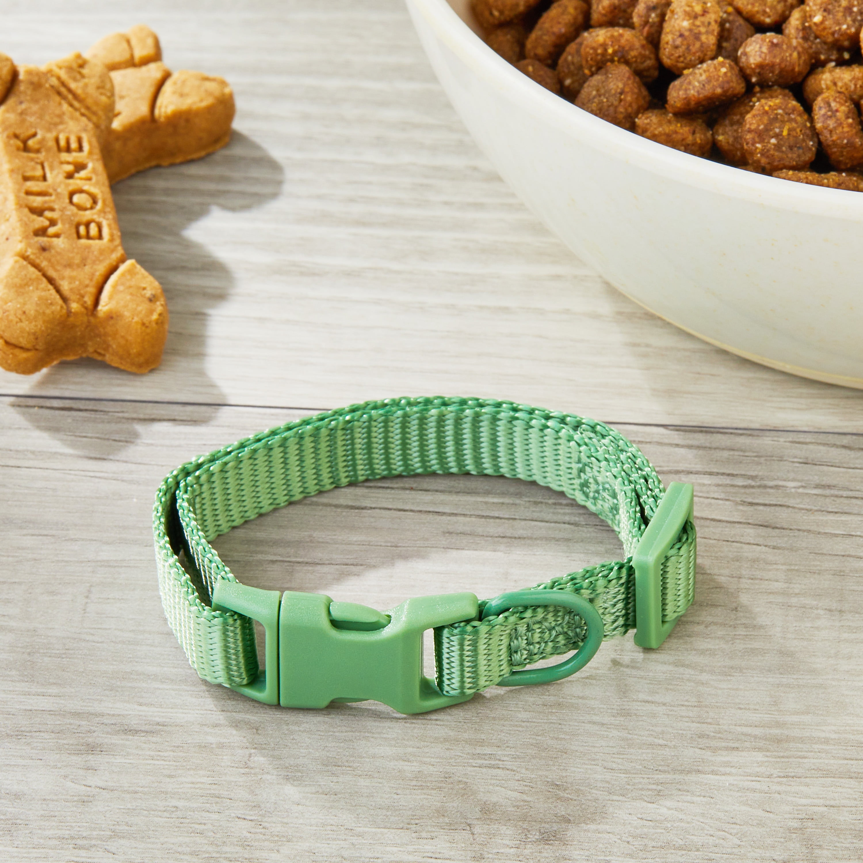 Vibrant Life Polyester Adjustable Collar for Dogs, Sage Green, X-Small