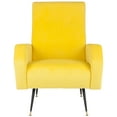 thumbnail image 3 of SAFAVIEH Aida Velvet Retro Mid Century Accent Chair, Yellow, 3 of 9