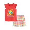 thumbnail image 2 of ATAIKU Toddler and Little Girls Pajamas Short Sleeve 100% Cotton Kids Pjs Cartoons Sleepwear Summer Clothes - Sunshine, 2 of 6