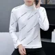 thumbnail image 2 of Camisetas para hombre, ropa ajustada para hombre, gráfica, con cuello, tops ajustados, de calidad, jersey con cuello, nuevo, alto, de una pieza, talla XL, 2 of 4