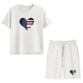 thumbnail image 6 of Amidoa Girls 2 Piece Outfits Summer Clothes Short Sleeve Cotton Floral Print T-Shirt and Shorts Casual Kids Clothing Sets White Size 5T, 6 of 9