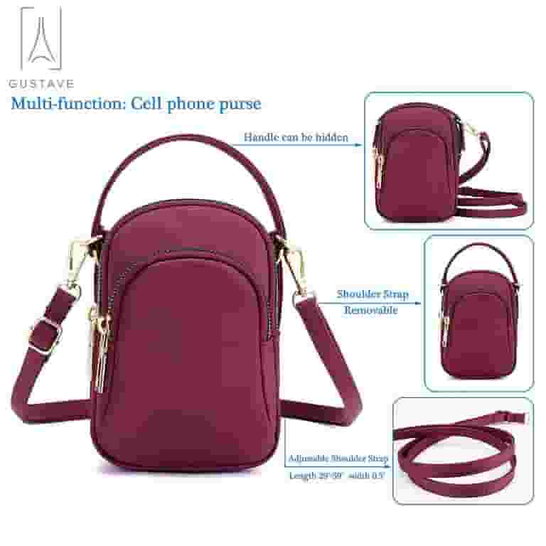 売上実績NO.1 Gustave Women Small Crossbody Bag Cell Phone Pouch Purse MessengerBags