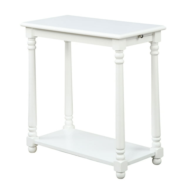 Convenience Concepts Table d'Appoint de Canapé en Bois Regent de Style Campagnard Français, Blanc