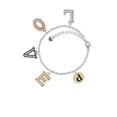 thumbnail image 2 of Delight Jewelry Goldtone Disc 1/2'' Initial - d - Multi-Colored Crystal Love Charm Bracelet, 2 of 5