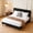 Black, variant on BSHTI King Size Platform Bed Frame with Upholstered Velvet Headboard, Solid Wood Frame, Wood Slats, Easy Assembly,Grey