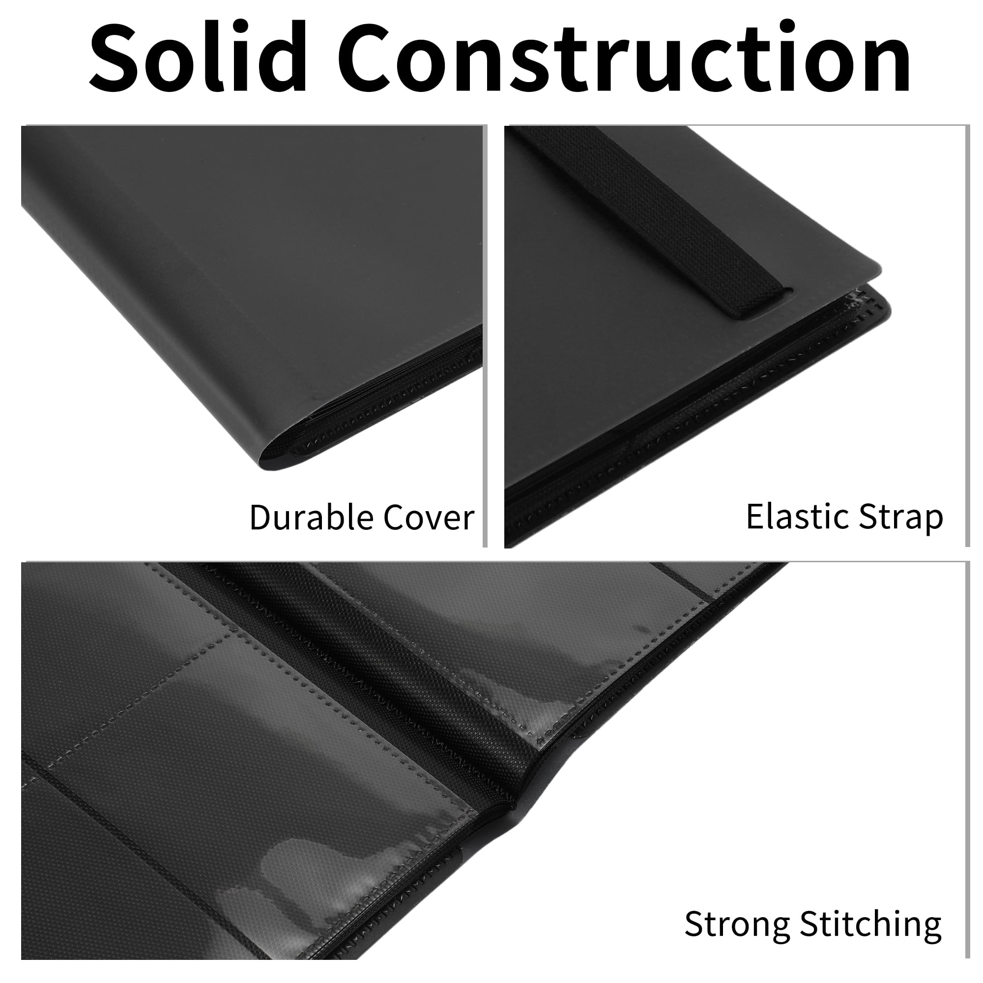 9 Pockets Card Binder with 360 Sleeves Trading Card Collector Album Holders Black