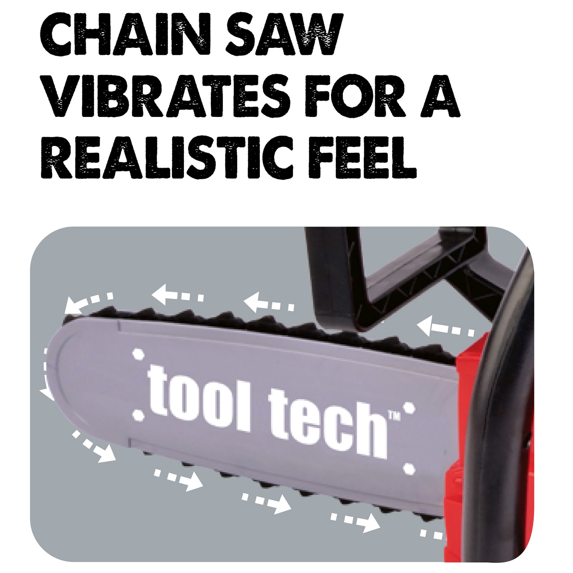 Red Box: Tool Tech: Toy Powerized Chain Saw & Goggles - Lights & Sounds, Realistic Vibrating Motion, Yard Work & Outdoor Pretend Play, Kids 3+
