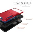 thumbnail image 3 of Card Holder Case for iPhone 12 Pro Max 6.7" 2021, Allytech Hard PC Back and Soft Silicone Rubber Inner Hybrid Anti-Scratch Shockproof Hidden Wallet Credit Card Storage Flip Back Cover, Red, 3 of 7