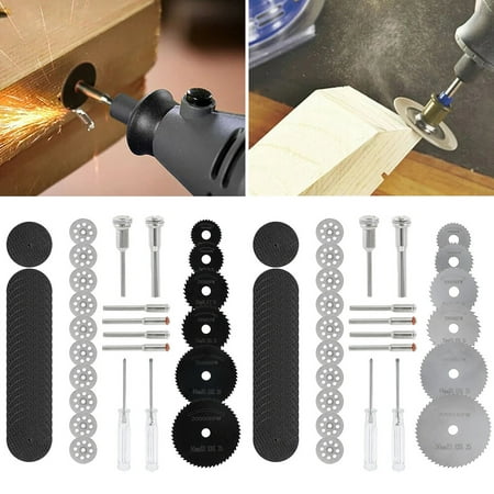 

Pcapzz Cutting Wheel Diamond Cutting Tool Universal Cut Off Circular Saw Blades Kit with 6 Mandrels 2 Screwdrivers Rotary Tool Accessories for Metal Wood Plastic Glass