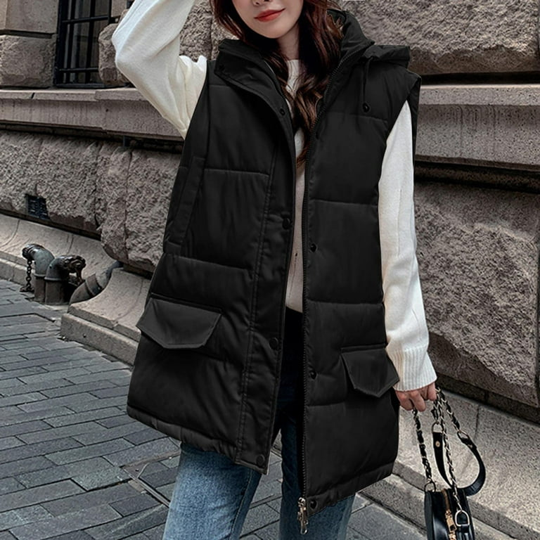 Black Puffer Vest Best Womens Puffer Coats Asymmetrical Puffer
