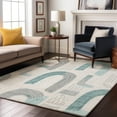 thumbnail image 7 of Addison Rugs Mayfield Premium Machine Washable Transitional Geometric Teal Rectangle Rug, 10' X 14' Machine Washable Transitional Geometric Teal Oversized Sherpa Throw Blanket, 7 of 7