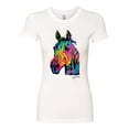thumbnail image 2 of Colorful Rainbow Unicorn Animal Lover Womens Slim Fit Junior Tee, White, X-Large, 2 of 3