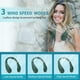 thumbnail image 4 of Portable Neck Fan, USB Fan 5000mAh Bladeless Quiet Work 16h Max Person Necklace Neck Fan Cooler Rechargeable 3 Speeds (Folding-nature white), 4 of 5