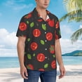 thumbnail image 3 of Pofeuu Tomatoes1 Print Hawaiian Shirt for Men Sleeves Casual Button Down Summer Beach Dress Shirts T-Shirts,Medium, 3 of 7