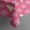 thumbnail image 4 of Holiday Christmas Rectangle Tableclothes Christmas Trees Snowflake Tableclothes 60x102inch Polyester Washable Foldable and Durable Tablecloths for Dining Kitchen Parties Weddings and Outdoor Use, 4 of 5