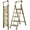 Champagne Gold Finish, variant on Calmwrd Step Ladder Folding 5-Step Woodgrain Finish Aluminum Foldable Step Ladders,Anti-Slip for Home & Kitchen Office 330 lbs