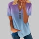 thumbnail image 1 of Fiudx Camisas para Mujer Blusa Superior con Estampado de Manga Corta y Cuello En V, Cómoda E Informal, a La Moda para Mujer, 1 of 5