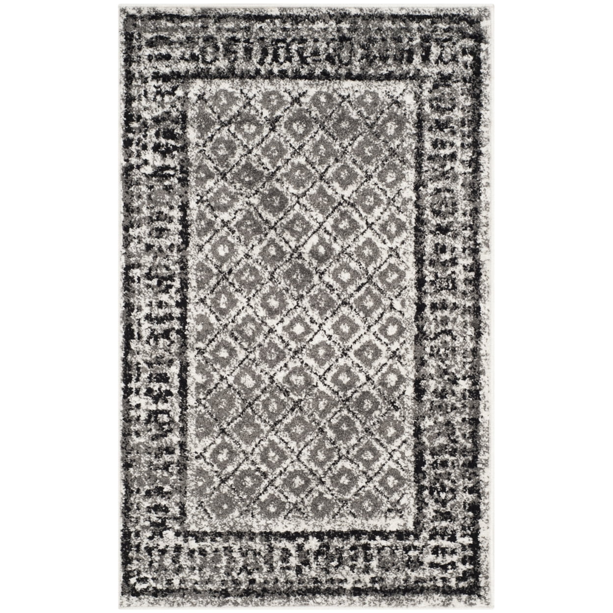 SAFAVIEH Adirondack Royston Traditional Area Rug, Ivory/Silver, 8' x 8' Round