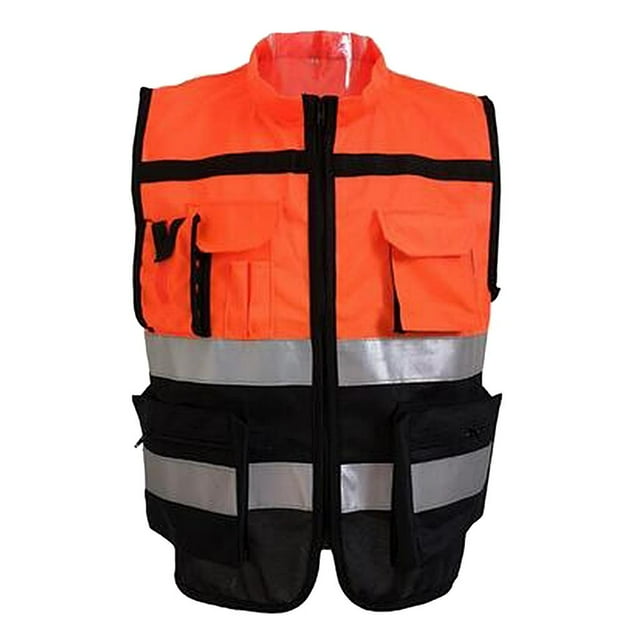 Chaleco reflectante de seguridad con bolsillo para construcción de advertencia de tráfico XL 175 Cola Chaleco reflectante de seguridad