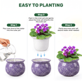 thumbnail image 6 of EFISPSS Hand-Patted Glaze Self Watering Ceramic Planter with Inner Clay Pot, 6 Inch Lavender Purple African Violet Pots, Easy Care Indoor Plant Pot, Home Decor, 6 of 8