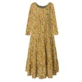 thumbnail image 3 of Babysbule 2022 Robes pour Femmes Liquidation Femmes Grande Taille Décontracté Ample Sans Manches Floral Quotidien Lin Imprimé Longue Robe Maxi, 3 of 7