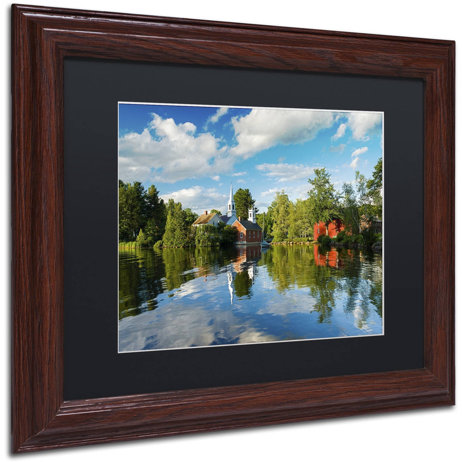Trademark Fine Art "Old Town Reflection" Canvas Art by Michael Blanchette Photography Black Matte, Wood Frame