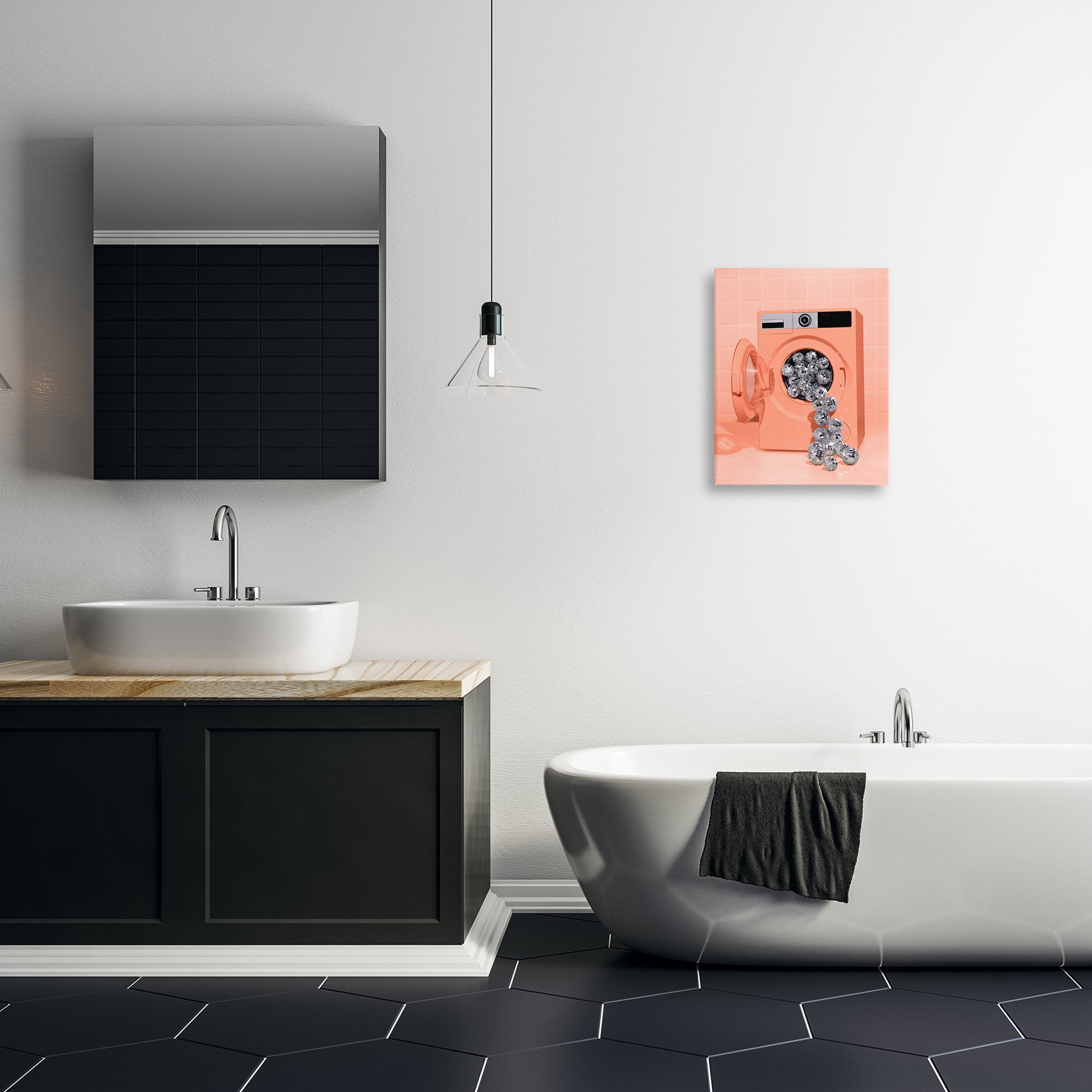 Stupell Industries Disco Laundry Machine over Orange Canvas Wall Art, design by LISH Creative