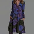 thumbnail image 1 of DPTALR Robe d'Été Vintage Rétro Décontractée pour Femme à Manches Longues, Col en V, à Imprimé Floral, 1 of 5