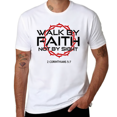 thumbnail image 2 of 100% Cotton Jesus Walk By Faith Christian T-Shirt Round Neck Short Sleeve T-Shirt Women's Men's Graphic Tee Women's Men Graphic Tee, 2 of 6