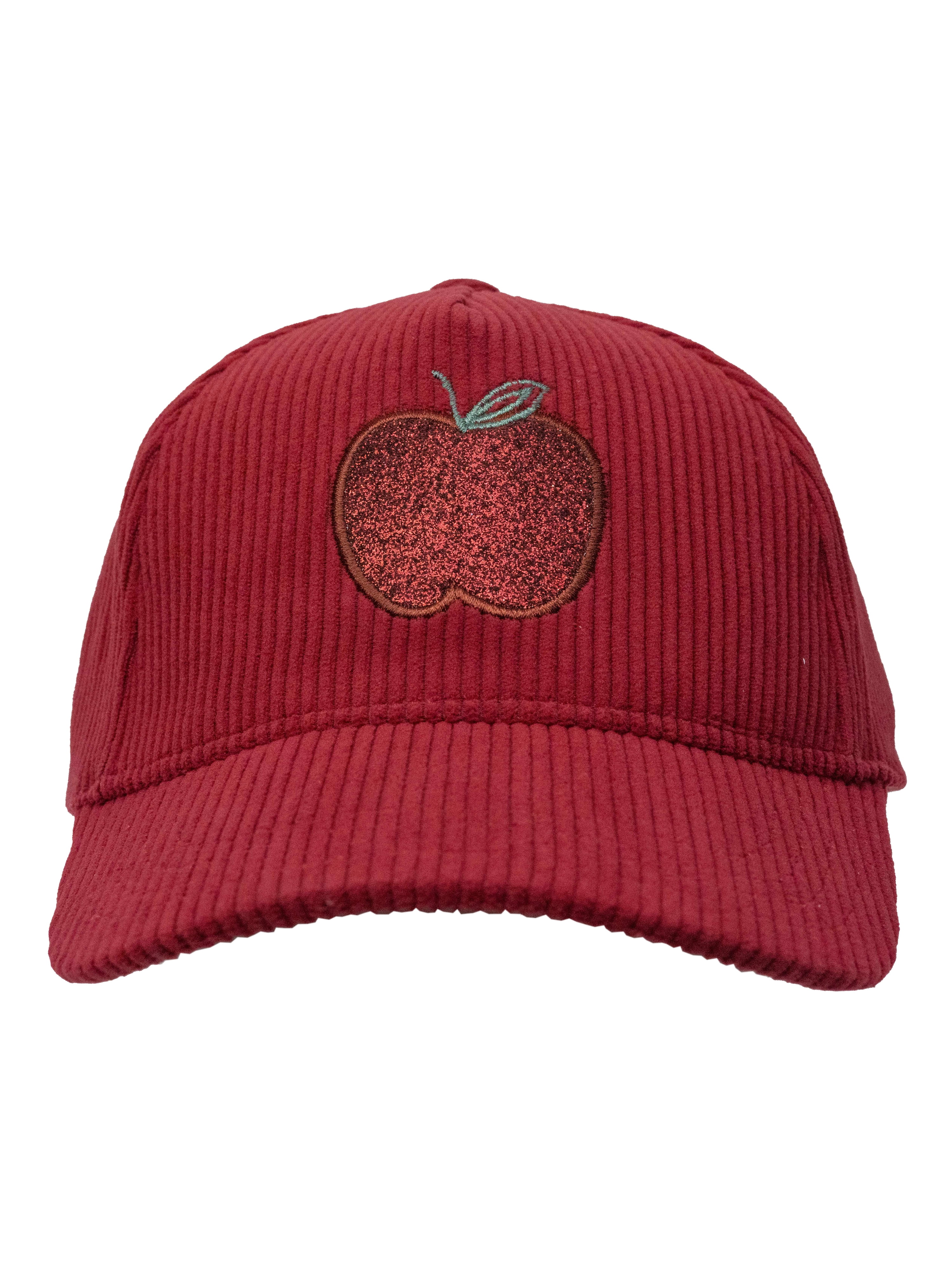 Wonder Nation Girls Baseball Hat, Red Corduroy Apple Icon
