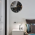 thumbnail image 3 of Elegante reloj de pared redondo con estampado de mármol decorativo, reloj silencioso analógico s pulgadas para el hogar, Negro Sunnimix Reloj de pared, 3 of 7