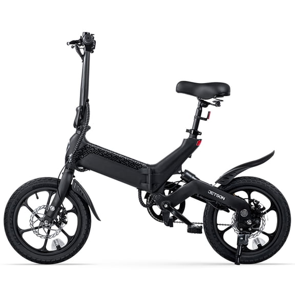 Jetson Haze Foldable Electric Bike with Twist Throttle, Pedal Assist and 16" Tires, Black