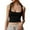 Black, variant on Prolriy Summer Tops for Women 2025 Women's Bottom Shirt Slim Fit Halter Women with Solid Color Short Vest Top Womens Tops Army Green XS