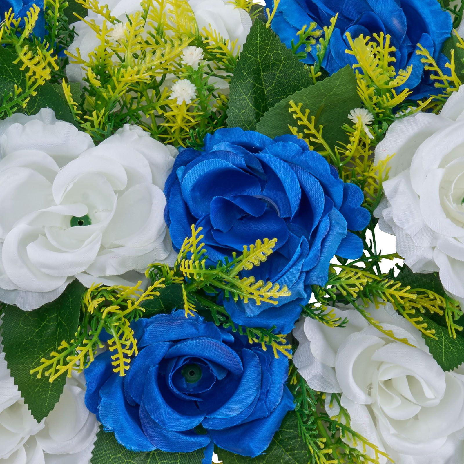 10-Pack Artificial Floral Centerpieces 19.7x8.7x4.7 Inch, Blue & White Roses, for Wedding Party Table Decor